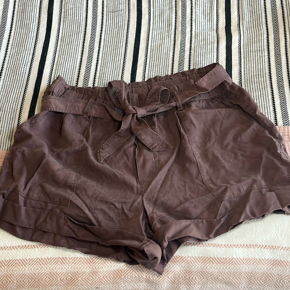 Aerie Flowy Paperbag Shorts with Belt